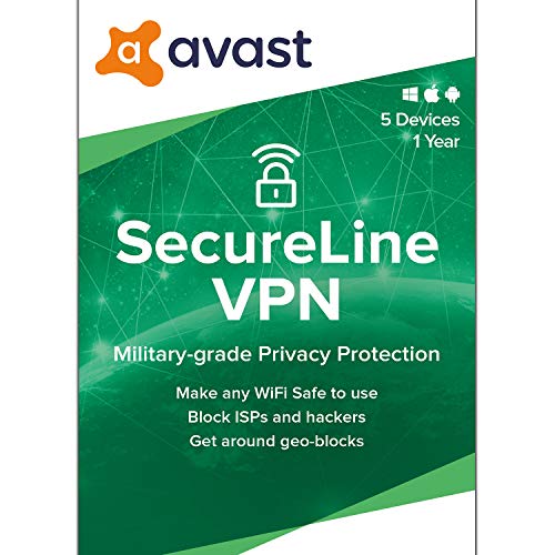 Avast SecureLine VPN 2021 | 5 Devices, 1 Year [PC Mac Mobile Download]