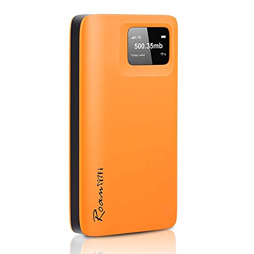 RoamWiFi R10 4G LTE Mobile Hotspot Router Portable Internet WiFi Device with US 10GB & Global 1GB Initial Data 30Day, No SIM Card No Contract Support 2.4Ghz&5Ghz Pocket MIFI for Home Travel Business