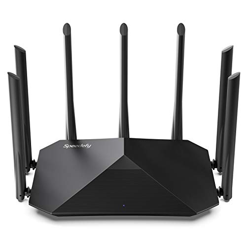 روتر WiFi هوشمند Speedefy AC2100 - روتر بی‌سیم گیگابیتی دو بانده برای خانه و بازی، 4x4 MU-MIMO، 7x6dBi، External 7x6d کنترل والدین، پشتیبانی از IPv6 (مدل K7)