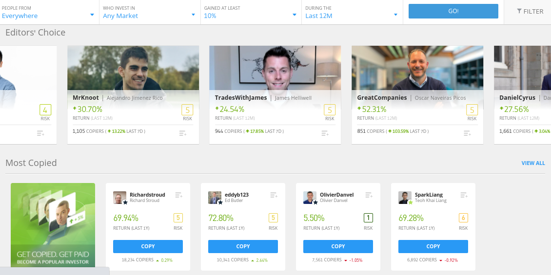 تجارت کپی etoro