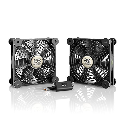 AC Infinity MULTIFAN S7، پنکه USB دوگانه 120 میلی‌متری بی‌صدا، دارای گواهینامه UL برای گیرنده DVR Playstation Xbox Computer Cooling کابینت
