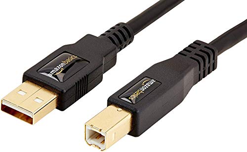 Amazon Basics USB 2.0 Printer Cable - A-Male to B-Male Cord - 10 Feet (3 Meters), Black