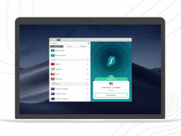  SurfShark VPN در لپ‌تاپ.