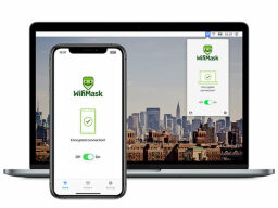لپ‌تاپ با استفاده از دستگاه‌های نامحدود WifiMask VPN: اشتراک 3 ساله.