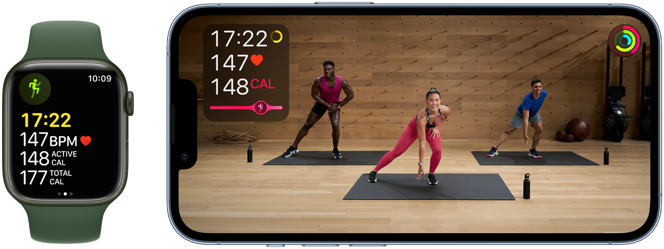 Apple Fitness+ نشان داده شده در Watch and Phone