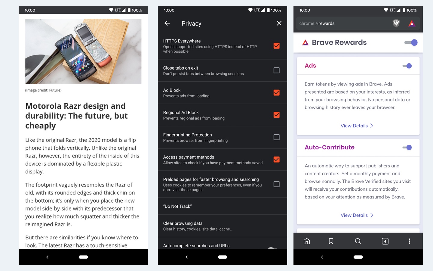 بهترین مرورگرهای اندروید: Brave
