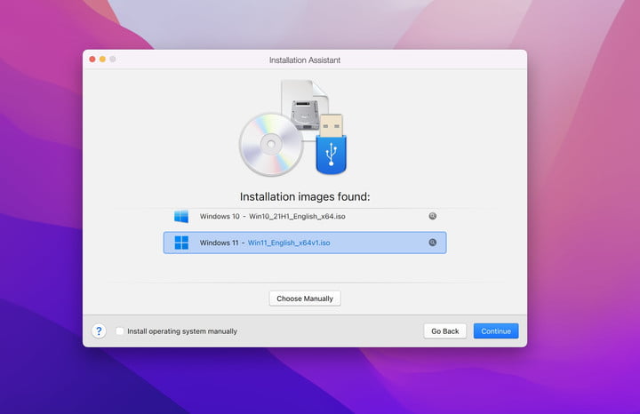 انتخاب ISO Windows 11 به صورت موازی در MacOS.