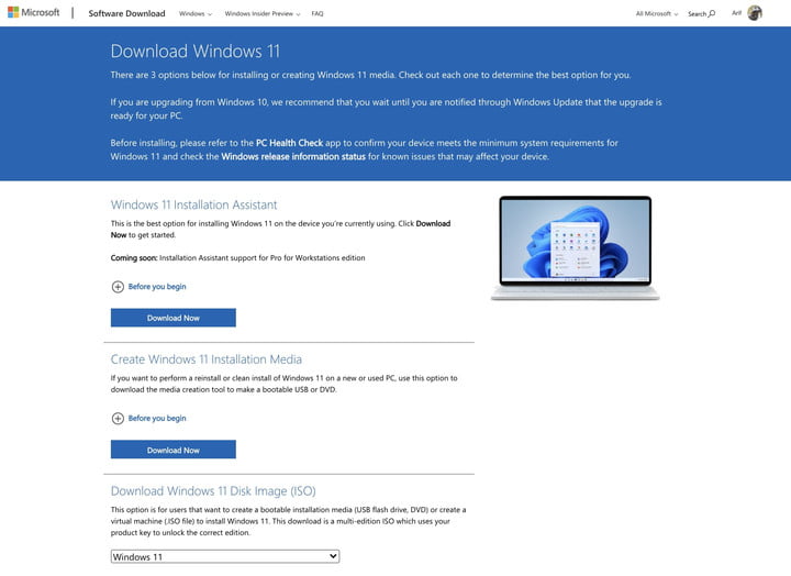 دانلود Windows 11 ISO در MacOS.