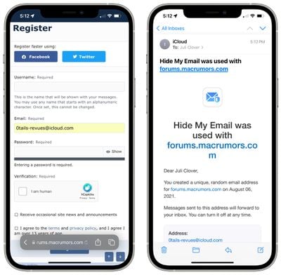 مخفی کردن وب ایجاد حساب ایمیل من
