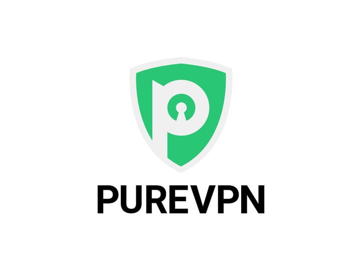 نشانواره PureVPN با متن سیاه روی پسزمینه سفید.